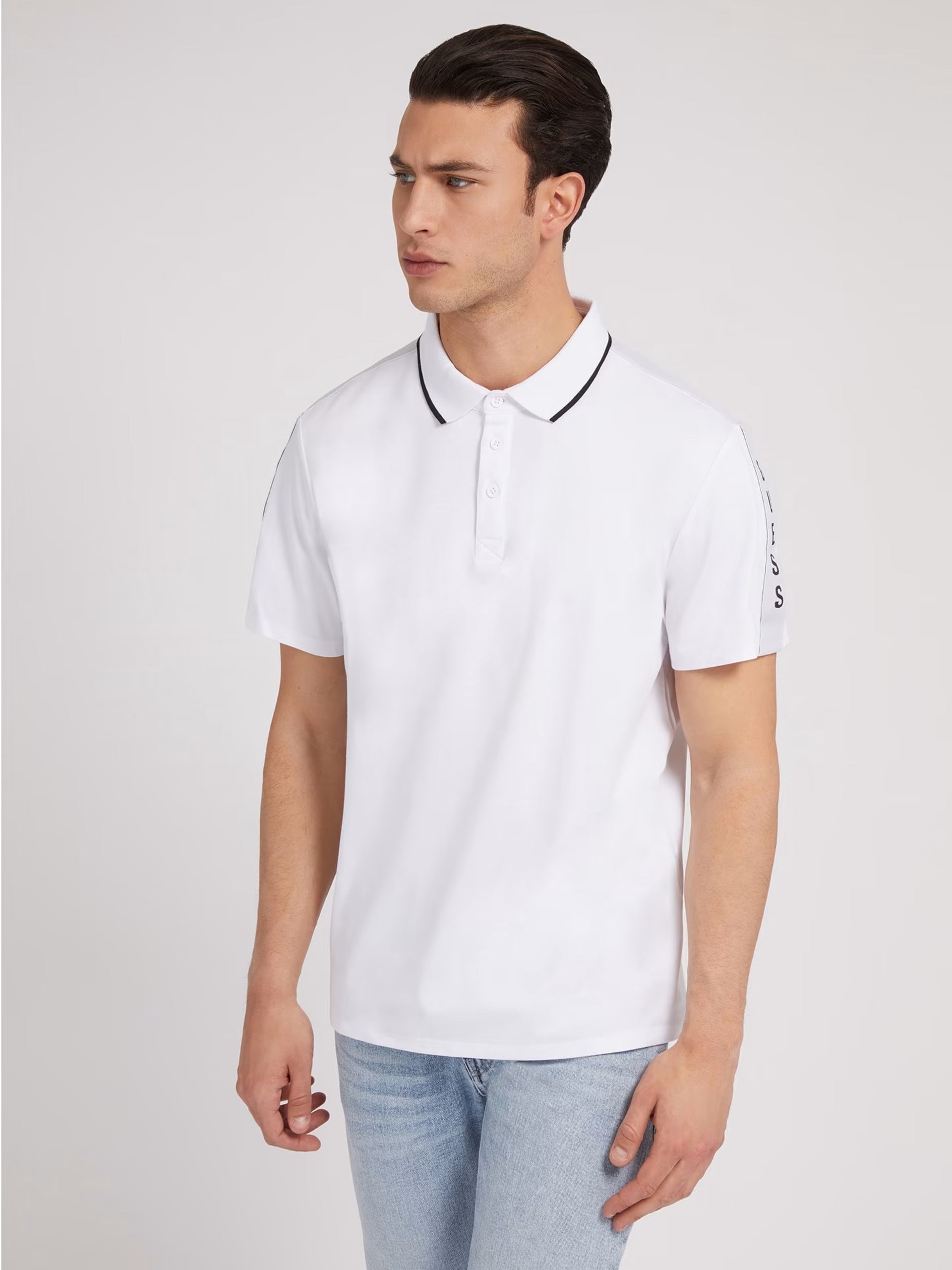 Ss Paul Pique Tape Polo Pure White