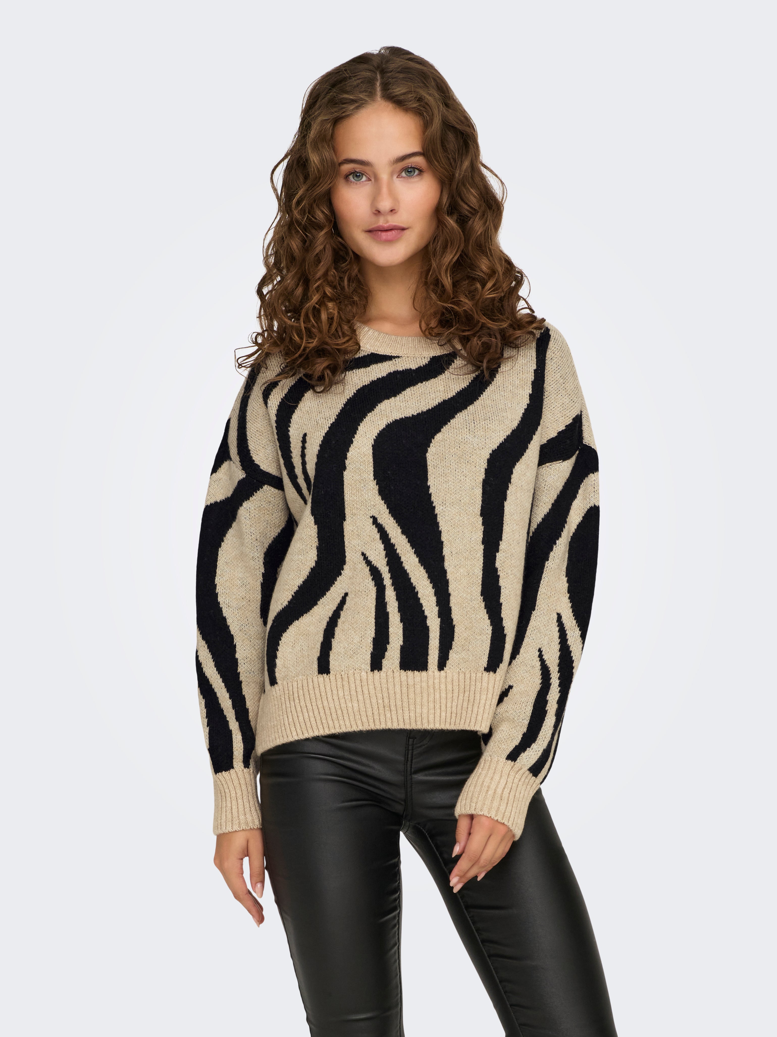 Only Onlhazel Ls O-Neck Jq Knt 15328215 Humus Black