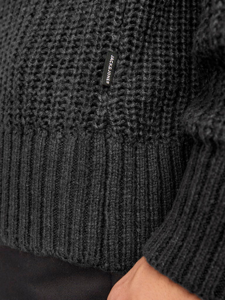 Jack & Jones Jjjones Knit Crew Neck Jack & Jones Pullover 12267393Asphalt Twisted w. Black