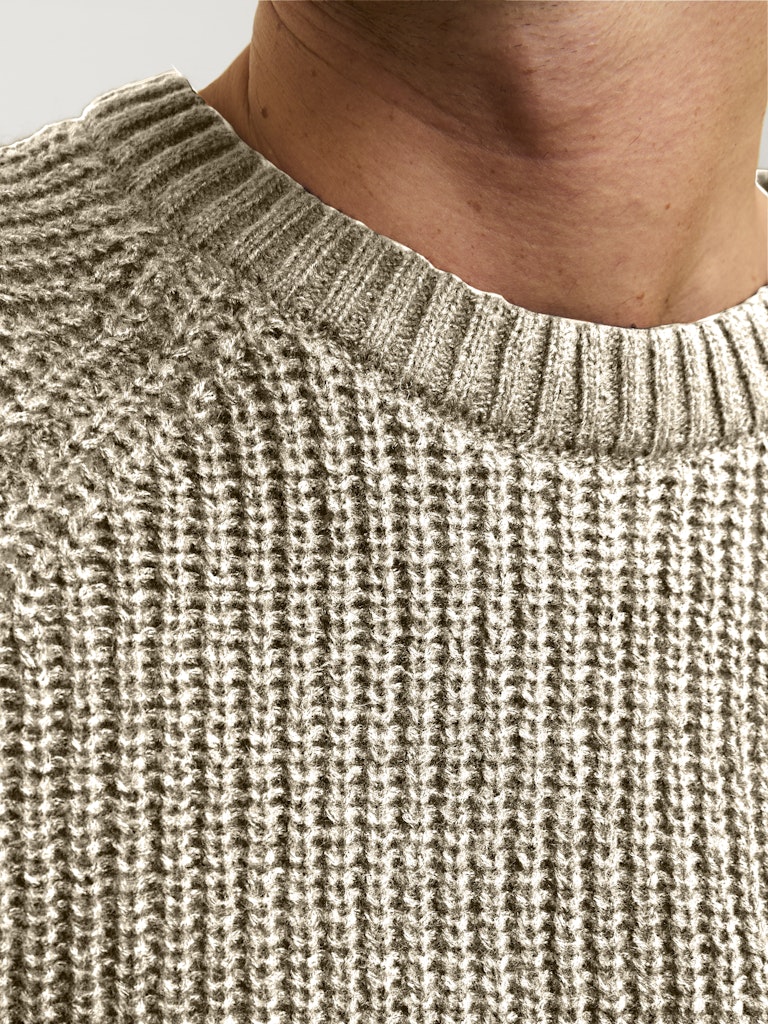 Jack & Jones Jjjones Knit Crew Neck Jack & Jones Pullover 12267393White Twisted w. Crockery