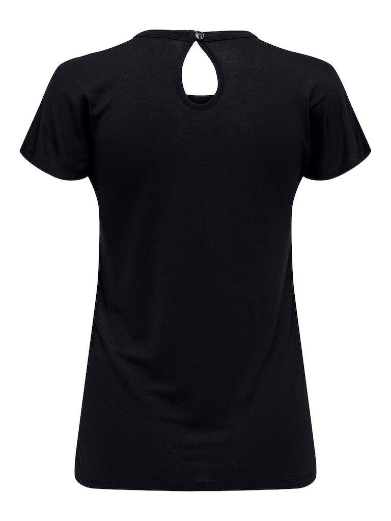 Onlflora Reg S/S Top Box Jrs Black Paradise
