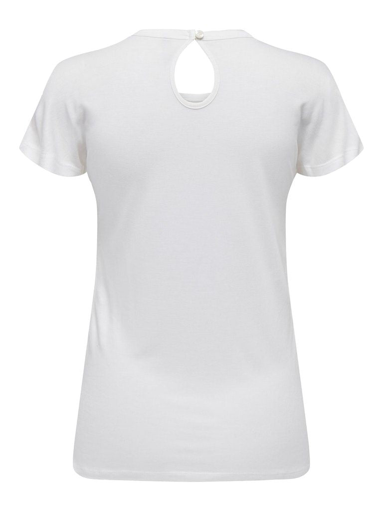 Onlflora Reg S/S Top Box Jrs Cloud Dancer Sun