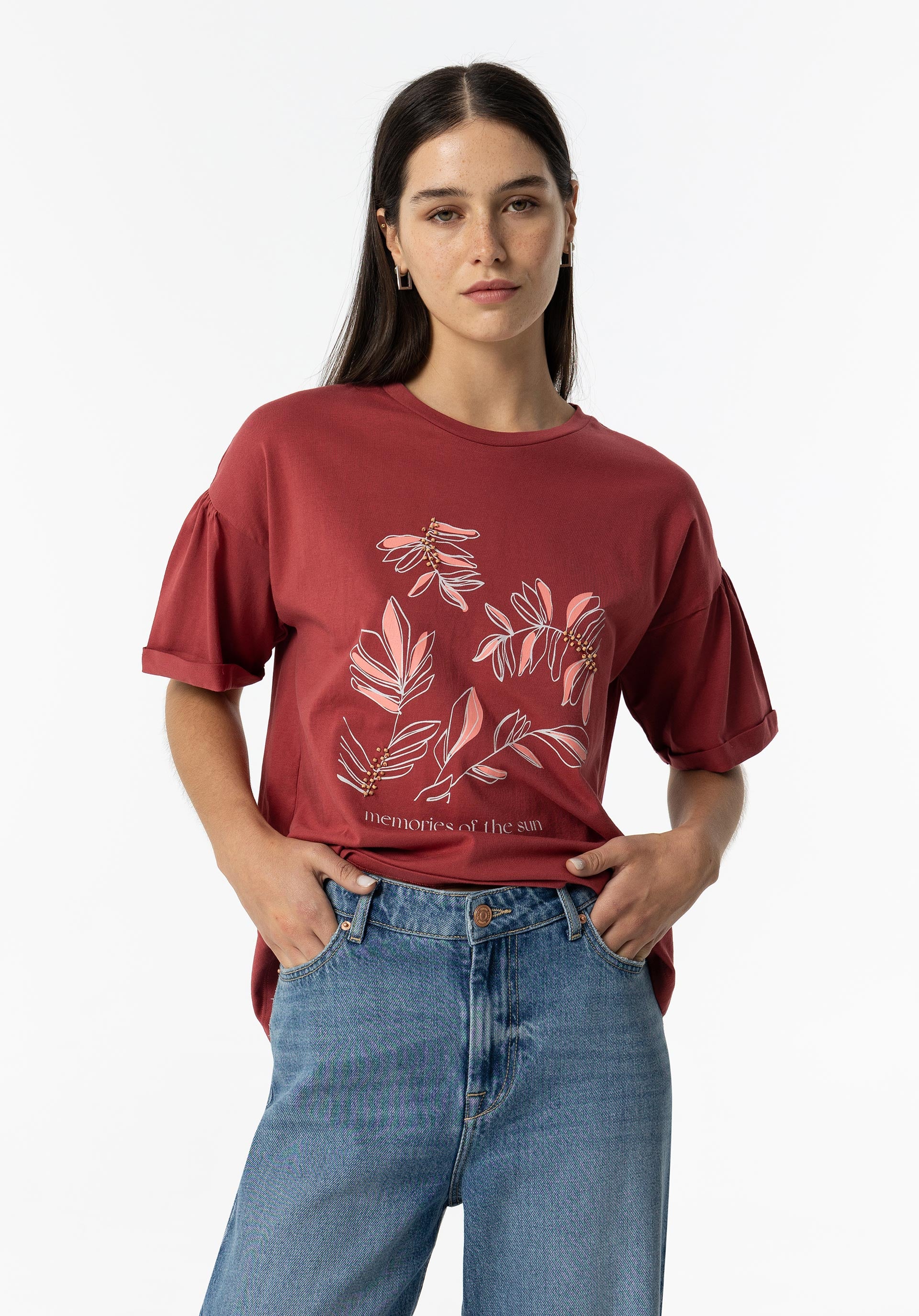 Camiseta de Tiffosi 10054224 Filo_1 513 Rojo Mineral