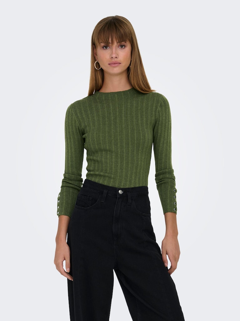 Onldima Life Ls Button O-Neck KntWinter Moss