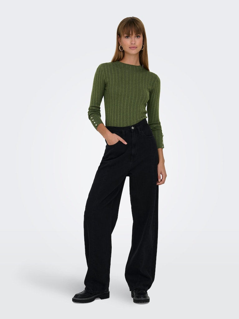 Onldima Life Ls Button O-Neck KntWinter Moss