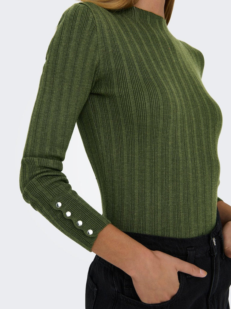 Onldima Life Ls Button O-Neck KntWinter Moss