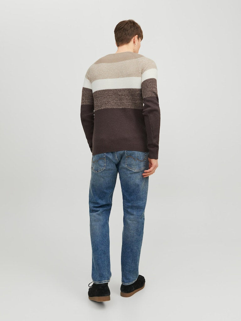 Jjpannel Knit Crew Neck Aw23Crockery BLOCKING
