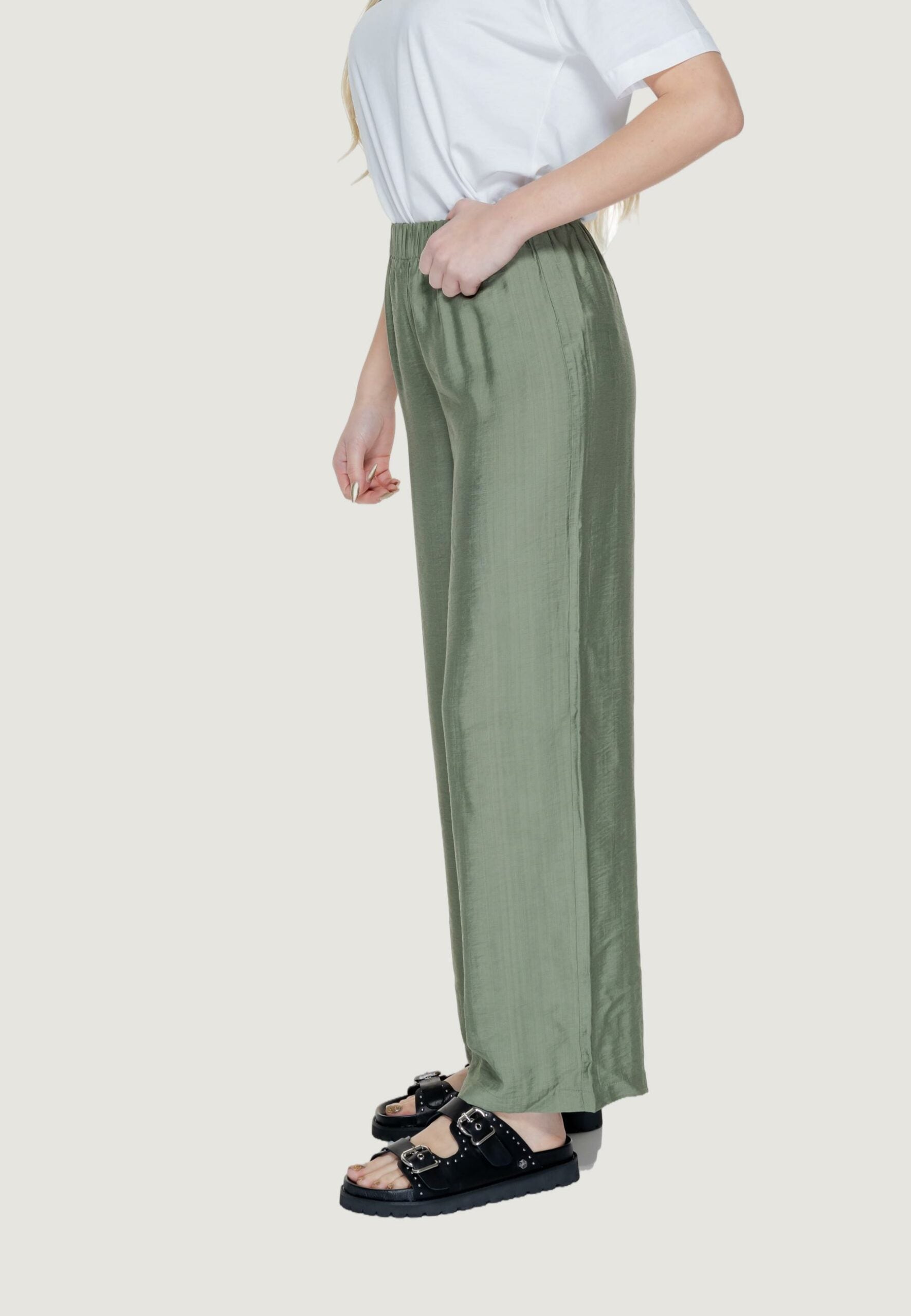 Pantalón 15319204 de Only Onlzabbi Paula Hw Pant Life Wvn Deep Lichen Green