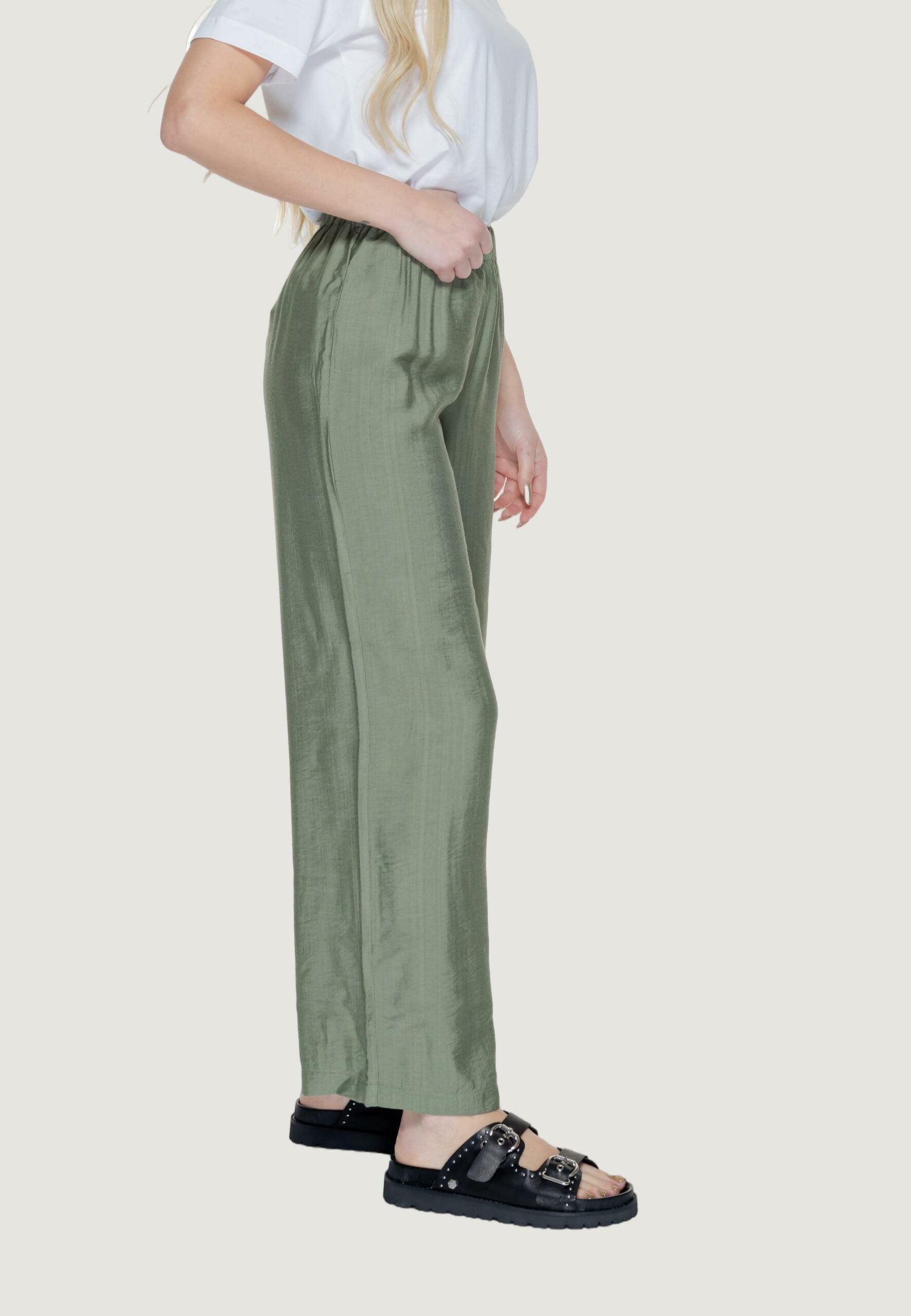 Pantalón 15319204 de Only Onlzabbi Paula Hw Pant Life Wvn Deep Lichen Green