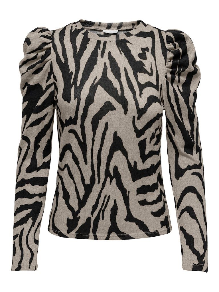 Jdytonsy L/S Puff Sleeve Top Jrs AtkSandshell BLACK ZEBRA