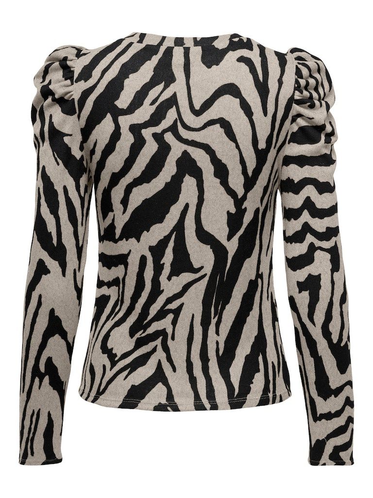 Jdytonsy L/S Puff Sleeve Top Jrs AtkSandshell BLACK ZEBRA