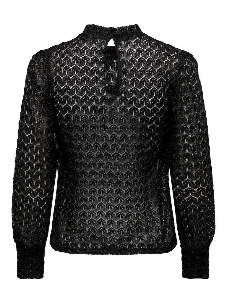 Jdyavery L/S Lace Top Jrs NoosBlack