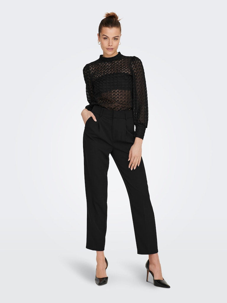 Jdyavery L/S Lace Top Jrs NoosBlack