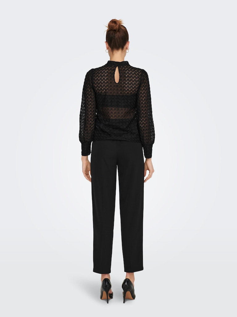 Jdyavery L/S Lace Top Jrs NoosBlack