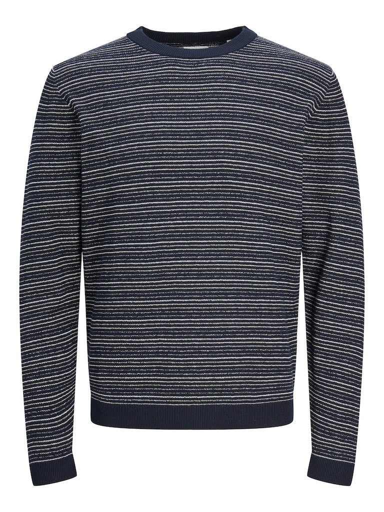Jjrob Knit Crew NeckNavy Blazer CLOUD DANCER + CROCKERY