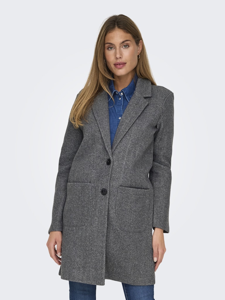 Chaqueta JDY Jdymellow L/S Midi Jacket Otw Icc 15335626 Dark Grey Melange
