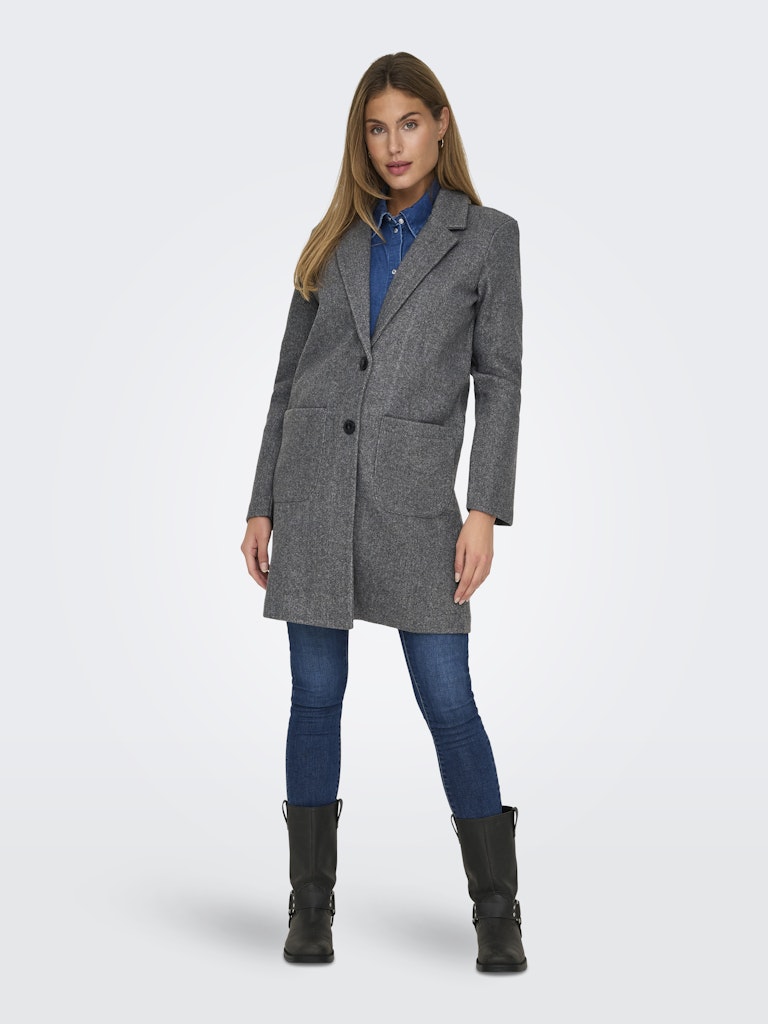 Chaqueta JDY Jdymellow L/S Midi Jacket Otw Icc 15335626 Dark Grey Melange