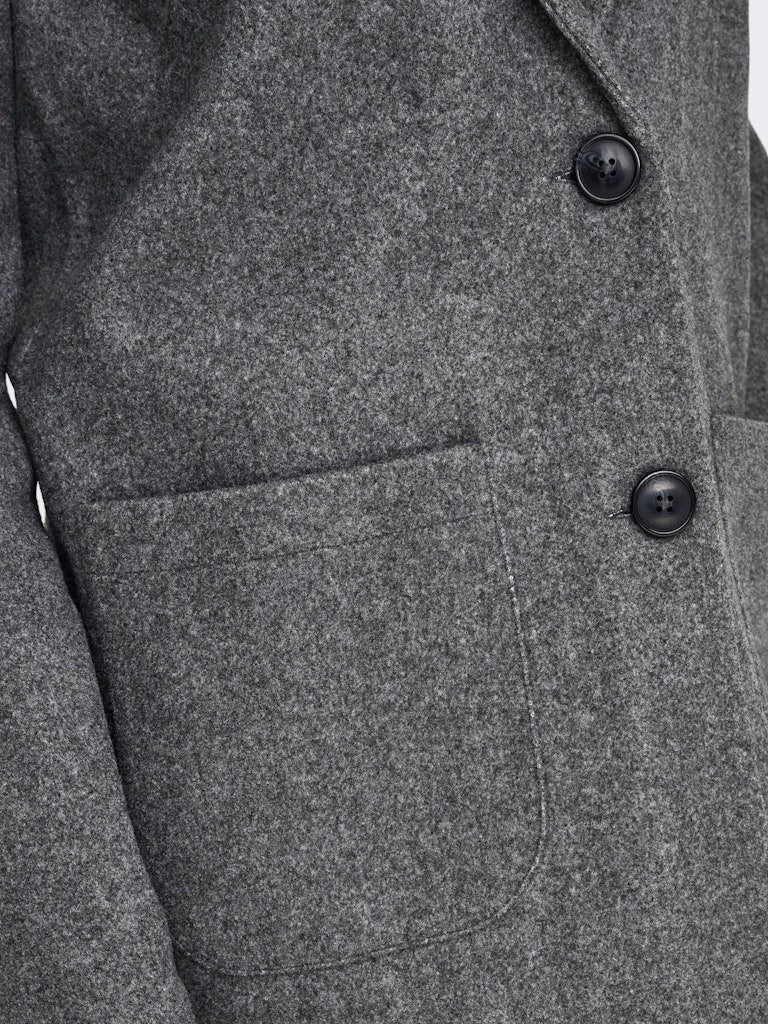 Chaqueta JDY Jdymellow L/S Midi Jacket Otw Icc 15335626 Dark Grey Melange