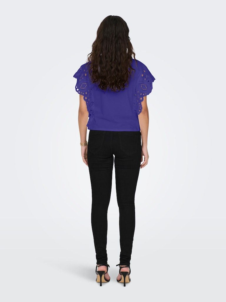 Onllaura S/L Frill Mix Top JrsDeep Wisteria