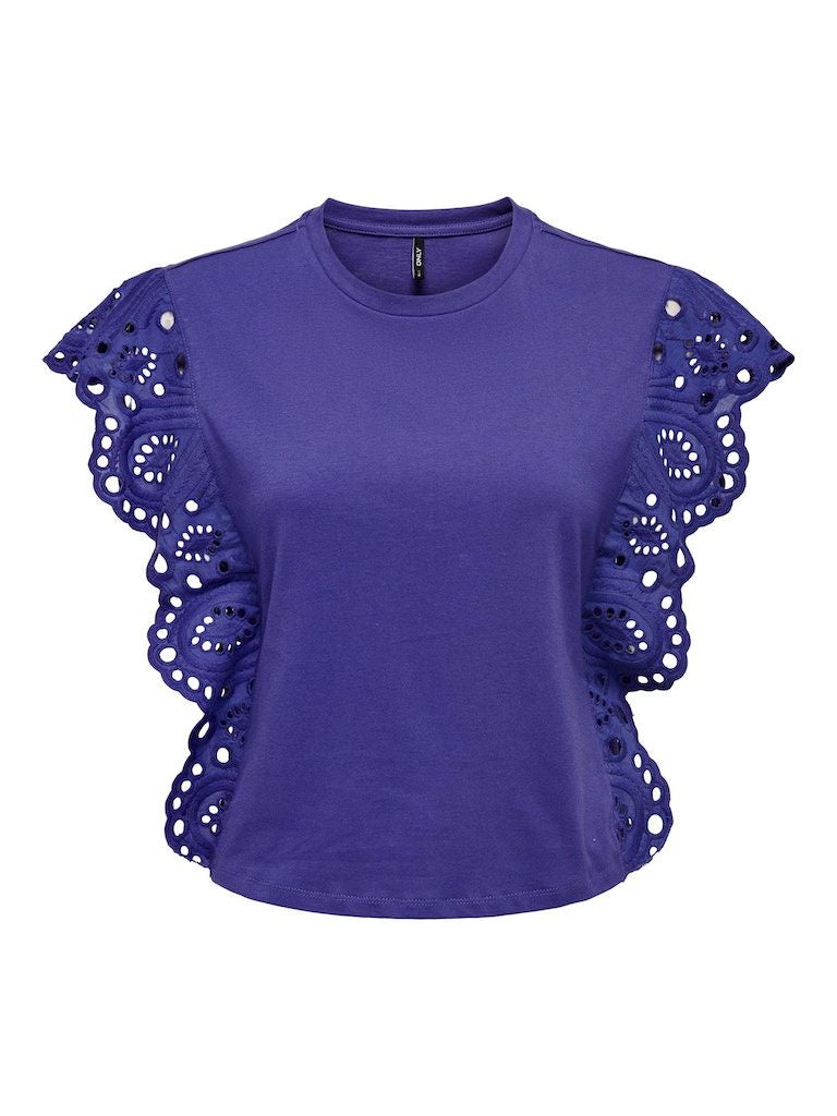 Onllaura S/L Frill Mix Top JrsDeep Wisteria