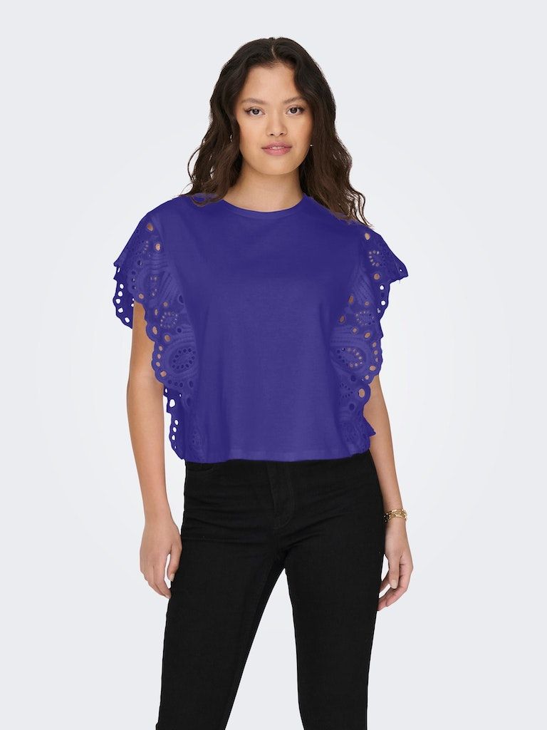 Onllaura S/L Frill Mix Top JrsDeep Wisteria