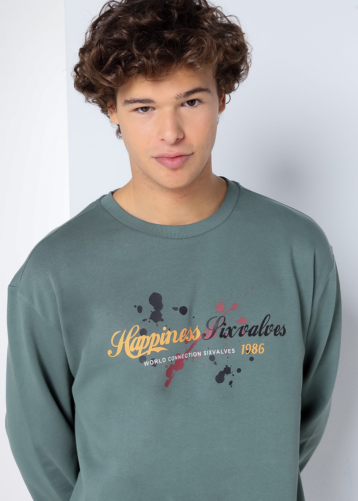 Sudadera Cuello Caja Texto Happiness 377
