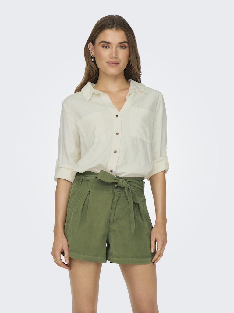 Onlyasmin-Caro L/S Linen Shirt Pnt Noos Cloud Dancer 15311011 de Only