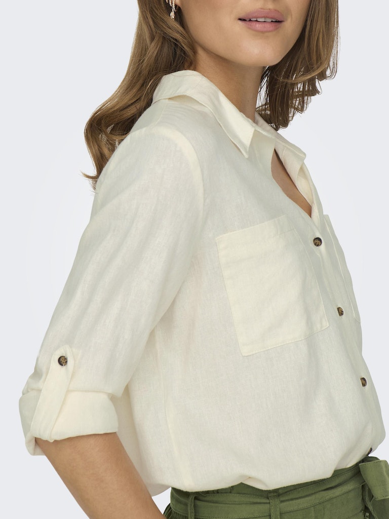 Onlyasmin-Caro L/S Linen Shirt Pnt Noos Cloud Dancer 15311011 de Only