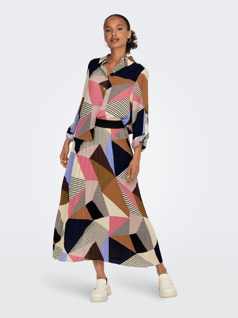 Onlsimone Life Midi Plisse Skirt PtmConfetti Poetic graphic