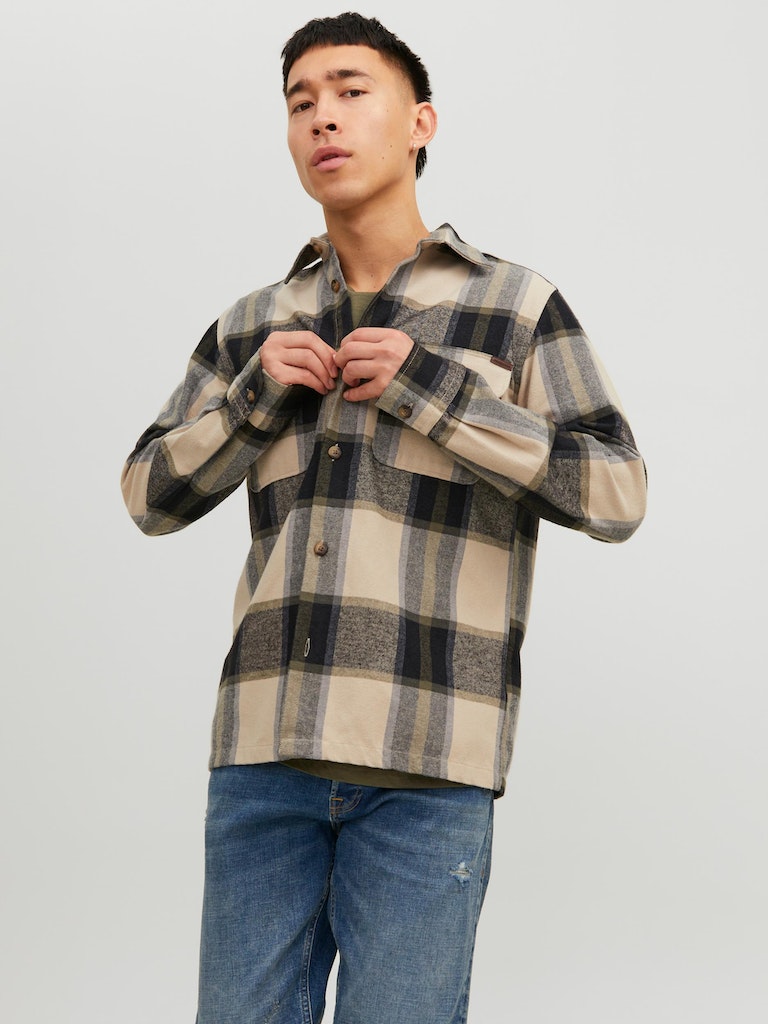 Jjdarren Flannel Check Overshirt LsMoonbeam