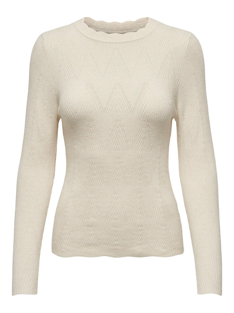 Onlmai Ls Struct O-Neck Cc KntWhitecap Gray Melange