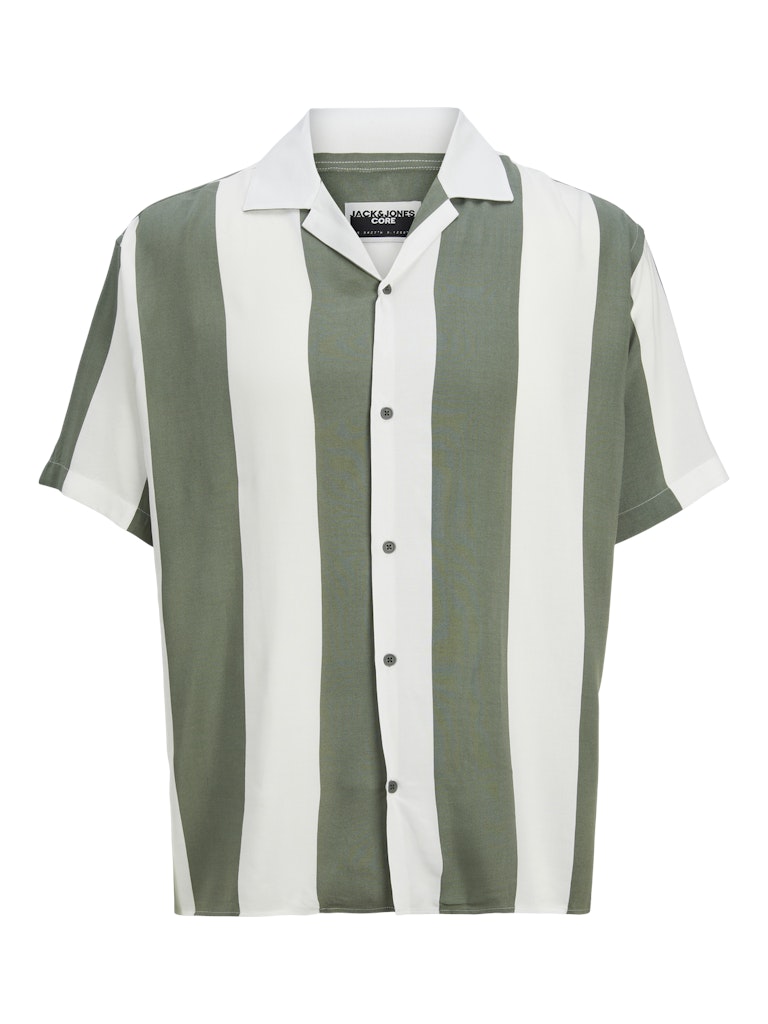 Jcojeff 12252536 Aop Resort Shirt Ss Relax Ln Agave Green Stripe de jack & Jones