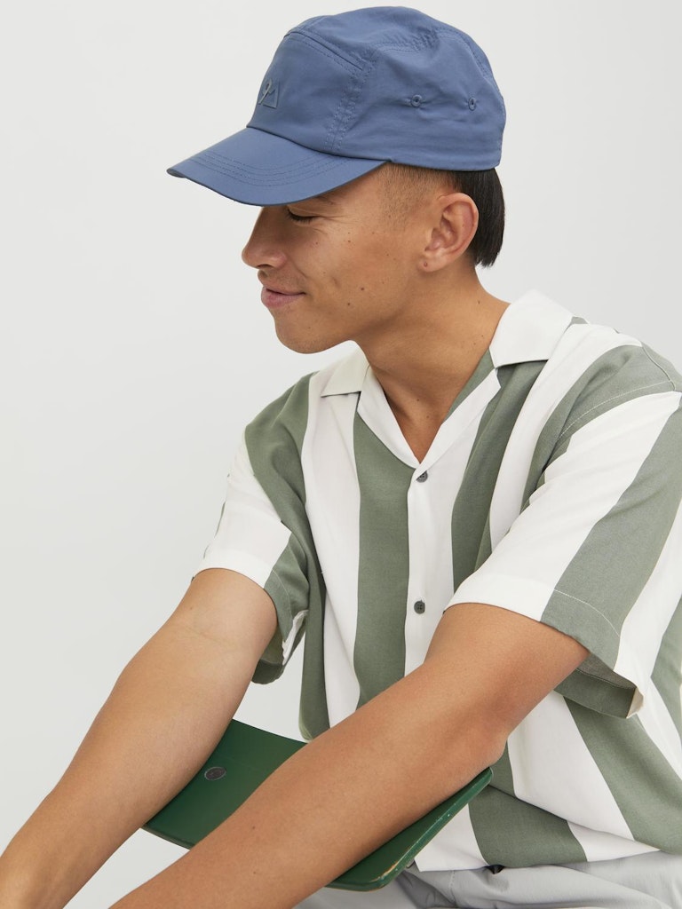 Jcojeff 12252536 Aop Resort Shirt Ss Relax Ln Agave Green Stripe de jack & Jones