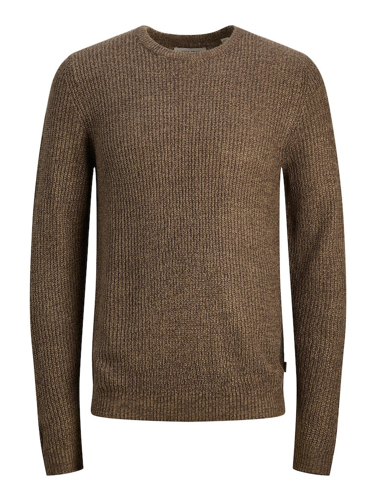 Jcotwist Striped Knit Crew NeckSeal Brown Twisted w. Mountain Trail