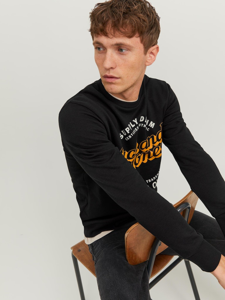 Jjmikk Sweat Crew NeckBlack BIG