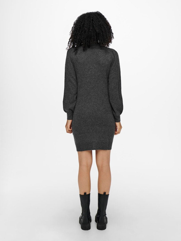 JDY Jdyrue L/S High Neck Dress Knt Noos 15238237 Dark Grey Melange