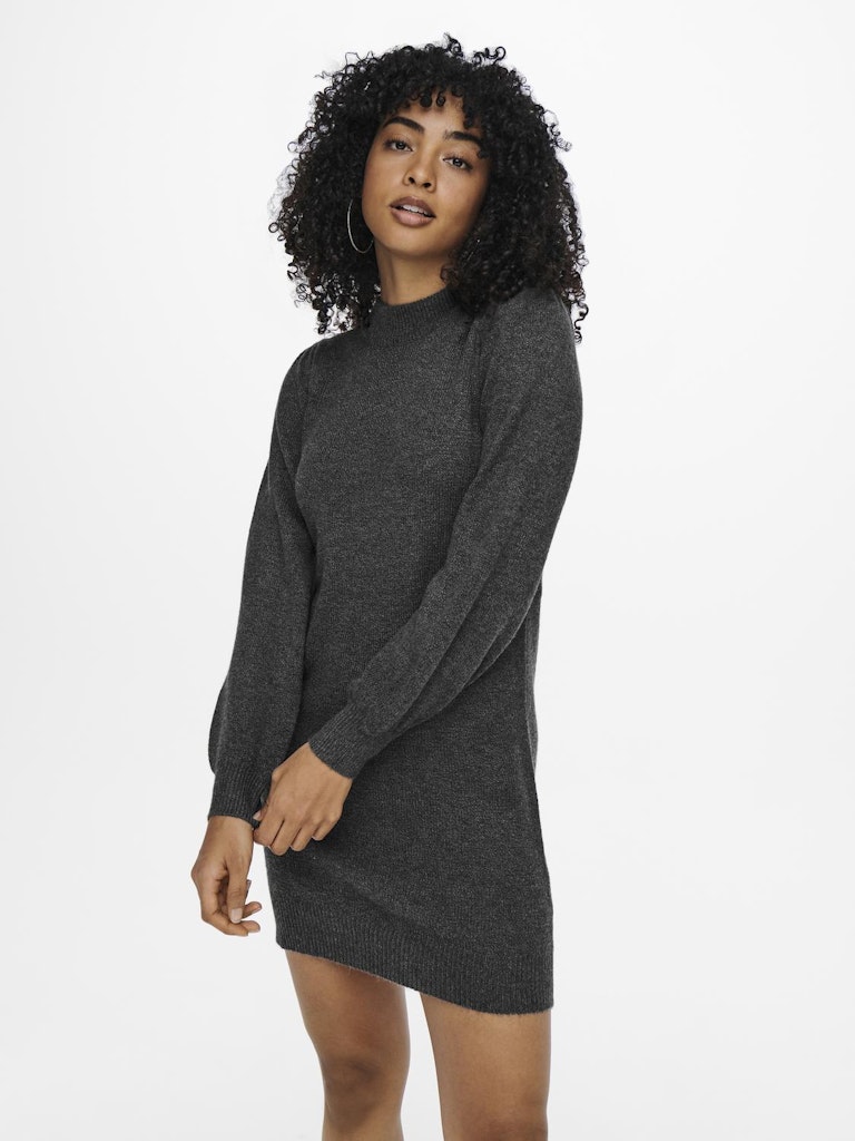 JDY Jdyrue L/S High Neck Dress Knt Noos 15238237 Dark Grey Melange