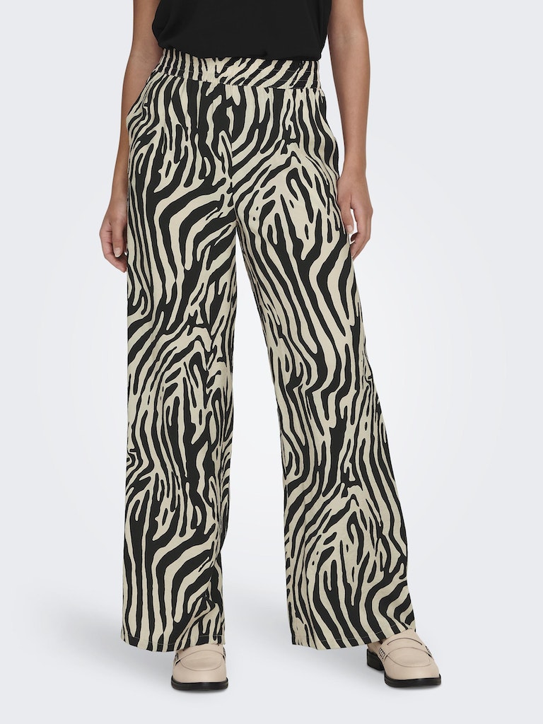 Pantalón 15286473 Jdycamille Mw Wide Pant Wvn Tapioca Black Zebra de Only