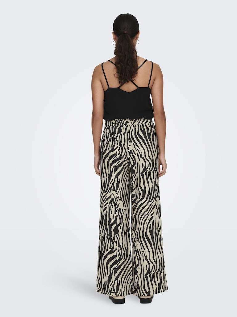 Pantalón 15286473 Jdycamille Mw Wide Pant Wvn Tapioca Black Zebra de Only