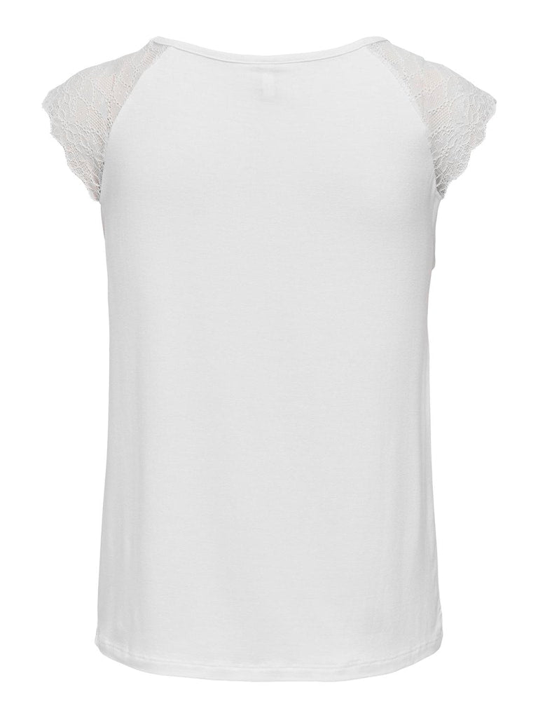 Onlpetra S/S Lace Mix Top Jrs Noos White 15315803 de Only