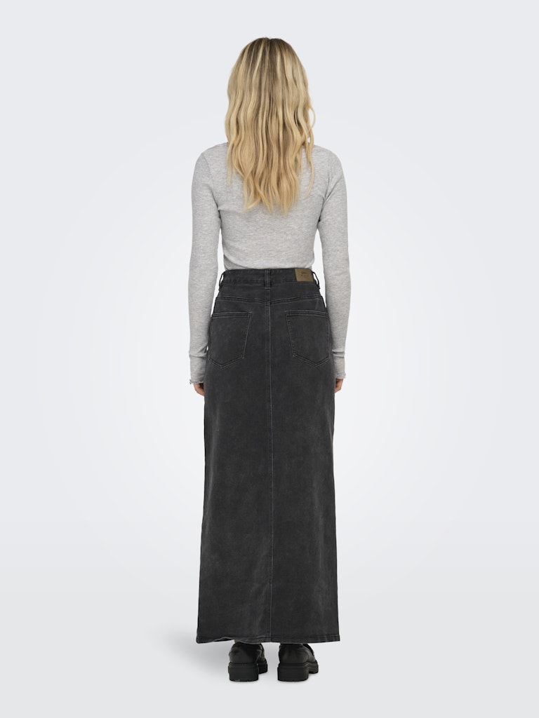 Onlkita Button Maxi Dnm Skirt Gua Washed Black