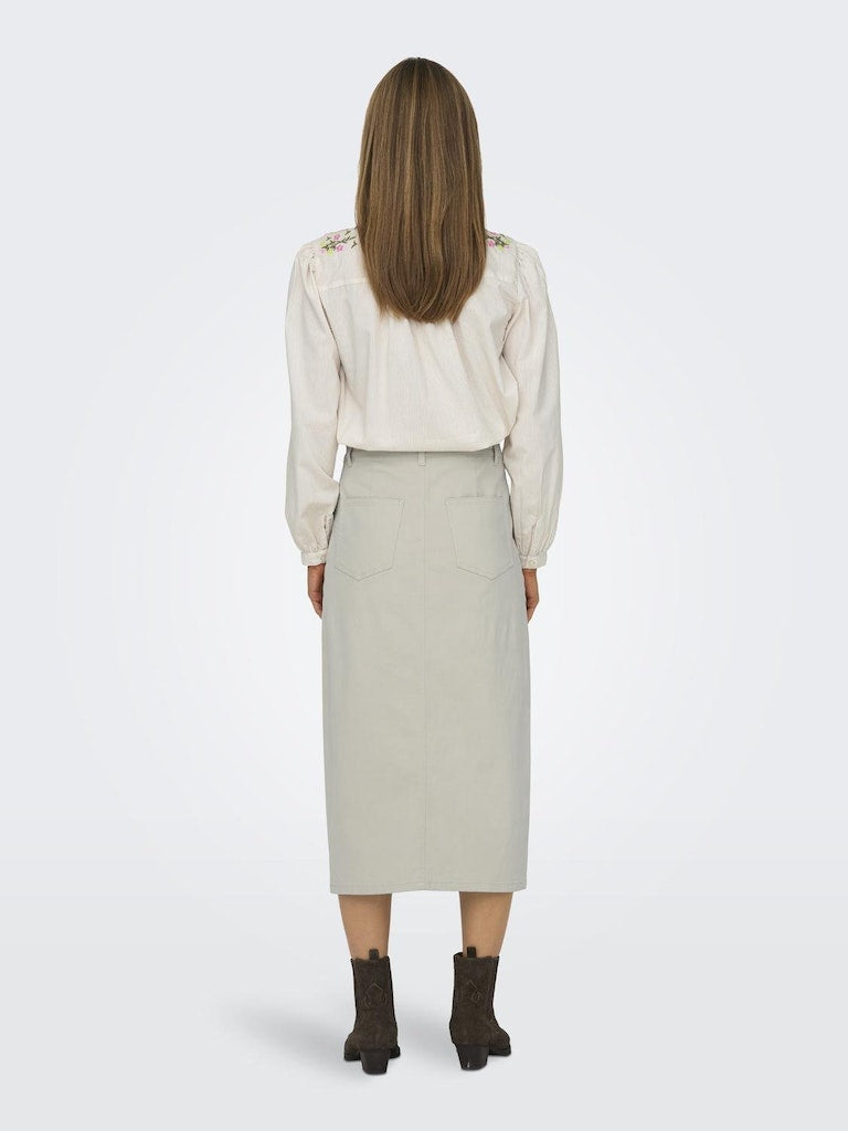 Onllola Hw Long Slit Skirt Cc Pnt Silver Lining 15318146 de Only