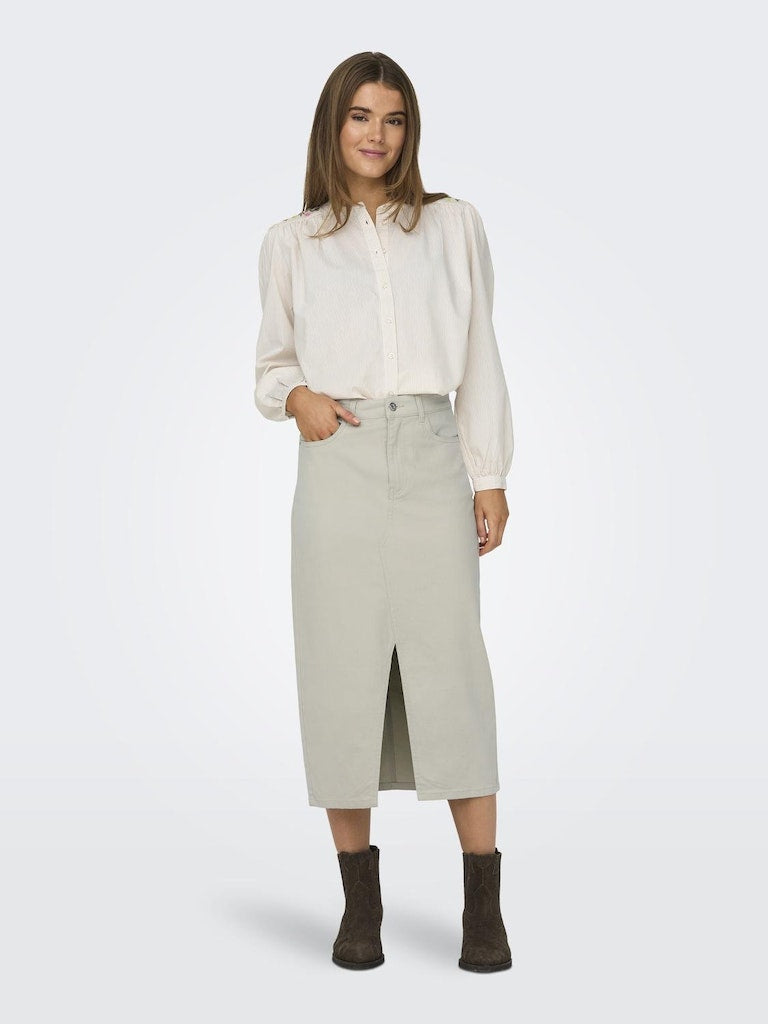 Onllola Hw Long Slit Skirt Cc Pnt Silver Lining 15318146 de Only