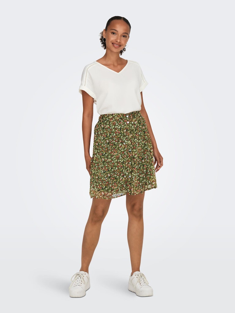 Falda Only 15301414 Onladele Life Button Skirt PtmWinter Moss Eco animal
