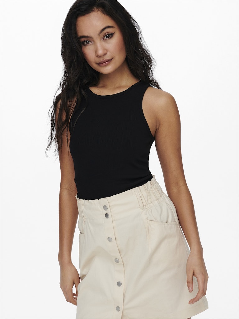 Camiseta Only 15234659 Onlkenya Rib Tank Top Jrs Noos Black