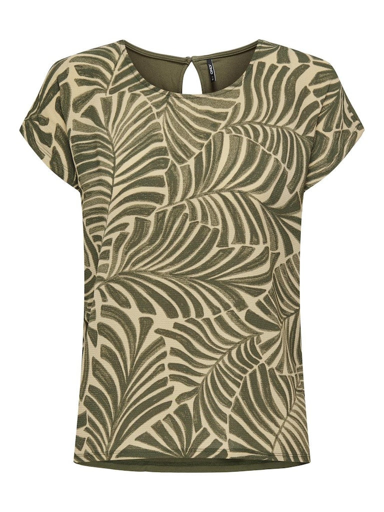 Camiseta Only 15317118 Onlvigga S/S Aop Top Box Jrs Kalamata Mexicana Palm