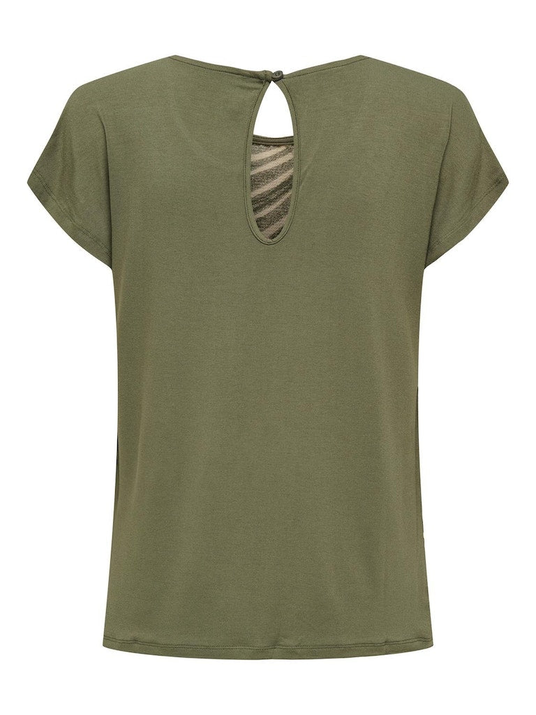 Camiseta Only 15317118 Onlvigga S/S Aop Top Box Jrs Kalamata Mexicana Palm