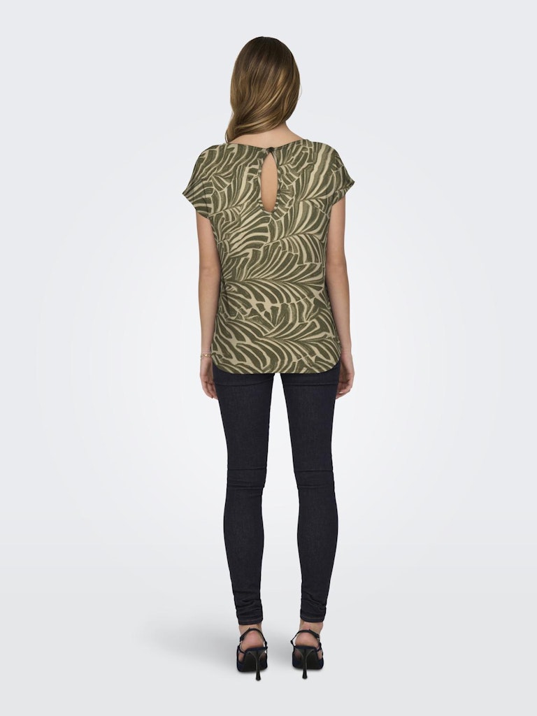 Camiseta Only 15317118 Onlvigga S/S Aop Top Box Jrs Kalamata Mexicana Palm