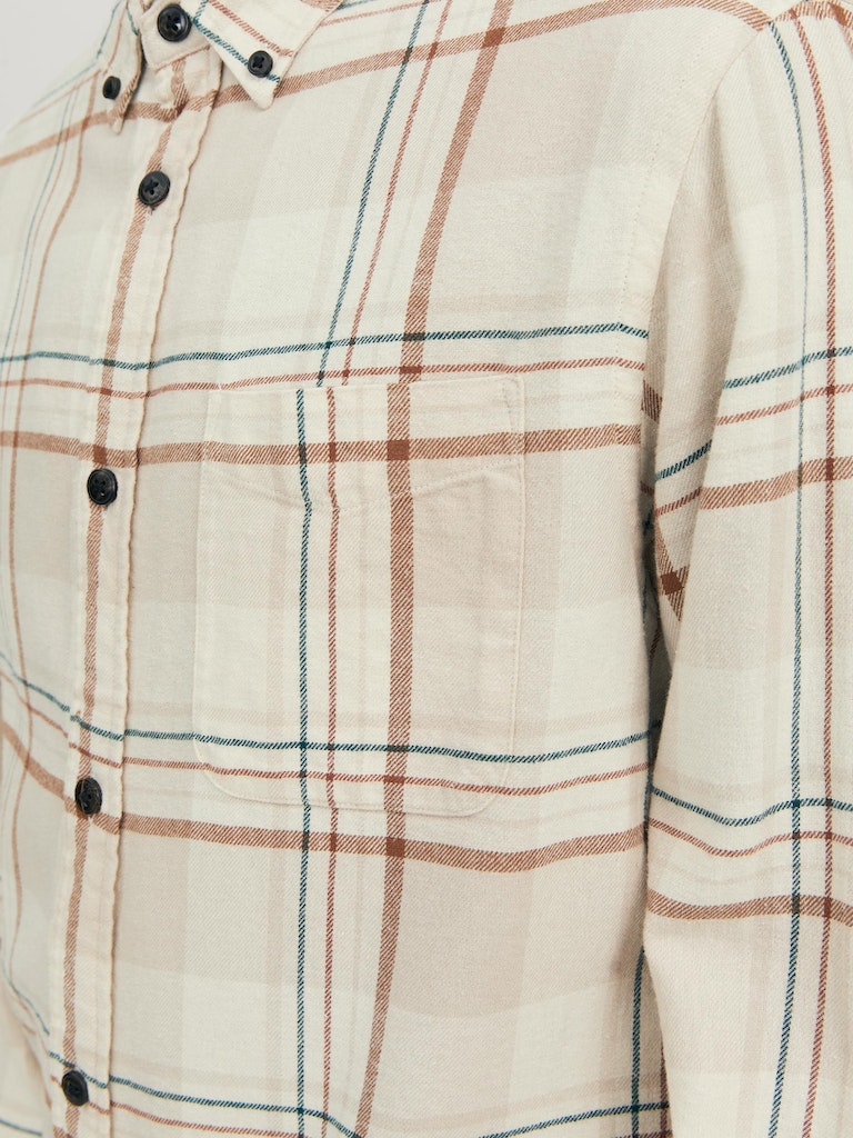 Jprblubrook Check Twill Shirt L/SIsland Fossil COMFORT FIT