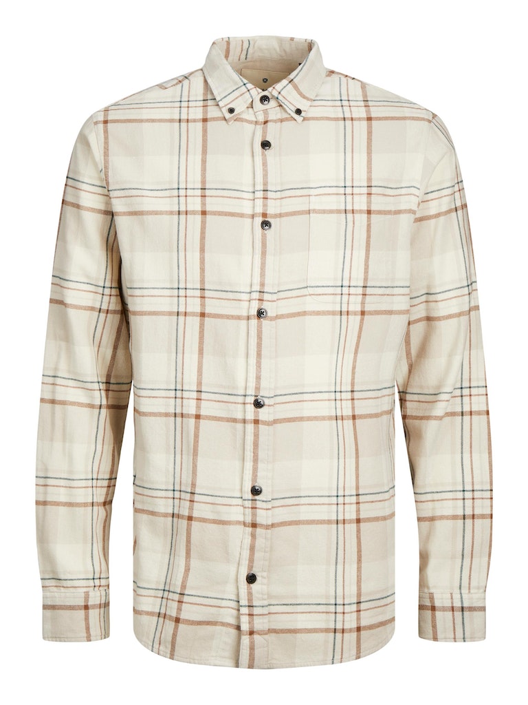 Jprblubrook Check Twill Shirt L/SIsland Fossil COMFORT FIT